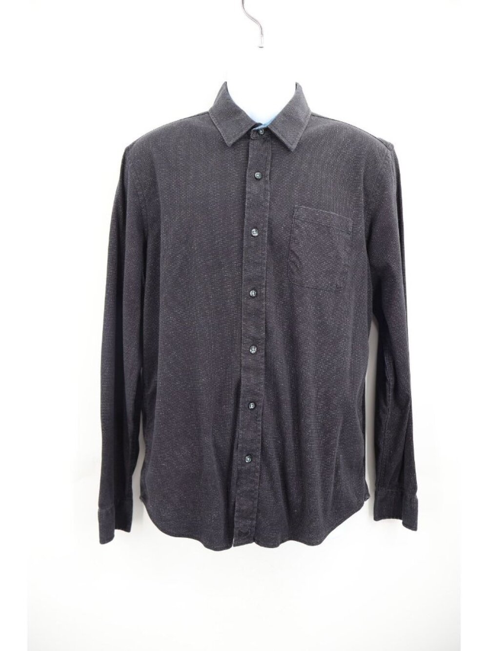 Buttercloth Shirt Mens Large Regular Icy Cotton Performance Stretch Black Gray